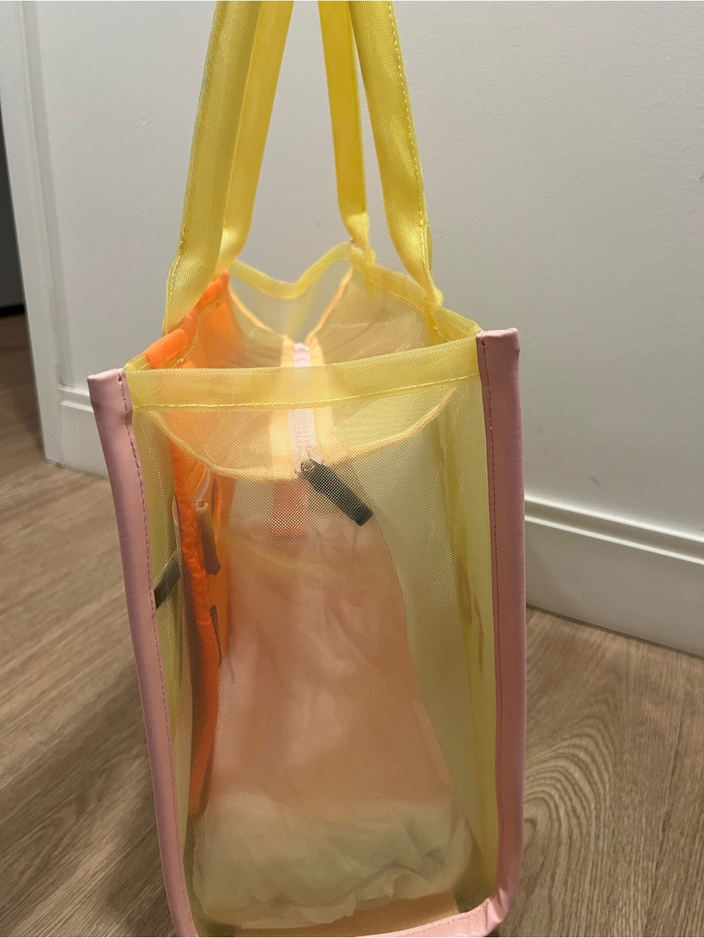 Marc Jacobs Yellow Tote with Pink Trim and Logo - Picture 7 of 14